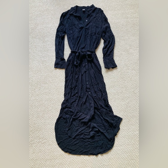 Old Navy black button down midi dress size XS - Picture 2 of 8